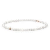 Colier perle naturale albe si argint placat cu aur roz 45 cm DiAmanti 222-66-G